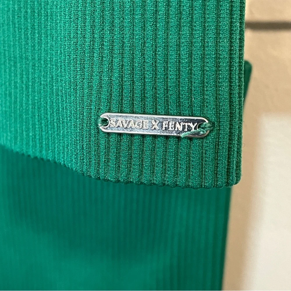 Savage X Fenty Forest Green Ribbed Sports Bra & Legging Set
